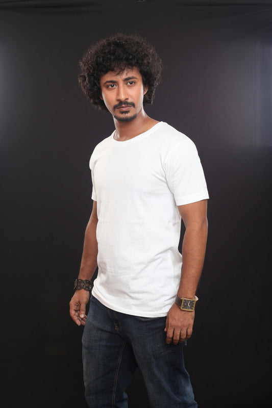Zyra Essential White Crew Neck T-Shirt